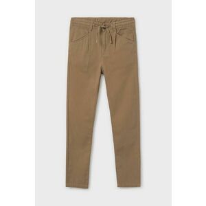 Mayoral pantaloni de bumbac pentru copii relaxed fit culoarea verde, neted, 6525 imagine