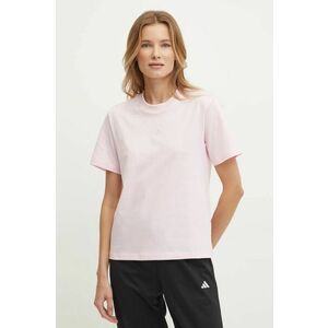 adidas tricou din bumbac Essentials femei, culoarea roz, JI6073 imagine