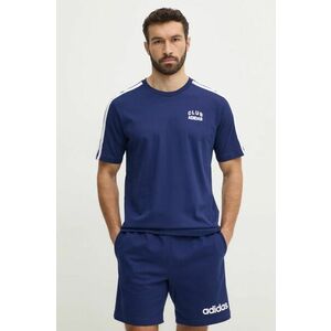 adidas tricou din bumbac M C COLLE Collegiate barbati, culoarea albastru marin, cu imprimeu, JJ1608 imagine