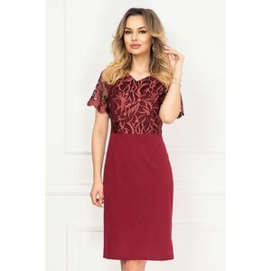 Rochie bordo cu broderie imagine