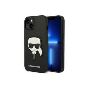 Husa de protectie PU Saffiano Karl Head pentru iPhone 14 Plus - Negru imagine