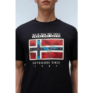 Tricou cu model logo si grafic - cu decolteu la baza gatului imagine