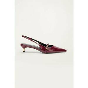 Pantofi slingback de piele ecologica cu toc kitten si detaliu catarama imagine