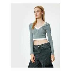 Bluza crop striata imagine