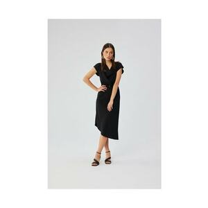 Rochie de dama asimetrica Titasos S362 neagra imagine