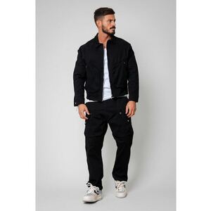 Set Jacheta cu fermoar si Pantalon Lung Cargo Black 14653 imagine