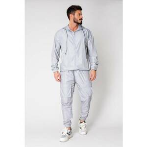 Set Jacheta cu fermoar si pantalon lung din fas Grey 15019 imagine