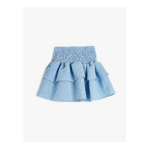 Ruffled Fusta mini cu model stratificat si carouri imagine