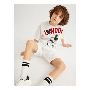 Tricou cu decolteu la baza gatului si imprimeu cu Mickey Mouse imagine