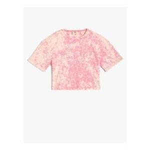 Tricou crop din bumbac cu model tie-dye imagine