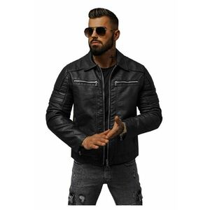 Geaca de piele barbati neagra JS/11Z8013Z imagine