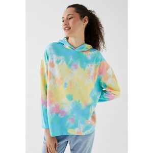 Bluza de pijama din amestec de bumbac cu model tie-dye imagine