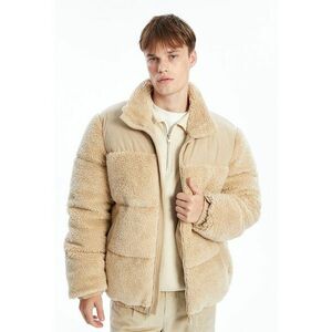 Jacheta cu fermoar si blana shearling sintetica imagine