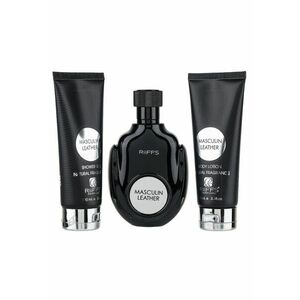 Set Cadou Masculin Leather Apa de Parfum 100ml + Gel De Dus 100ml + Lotiune de corp 100ml - imagine