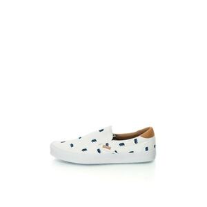 Pantofi slip-on alb si bleumarin cu ursi brodati imagine