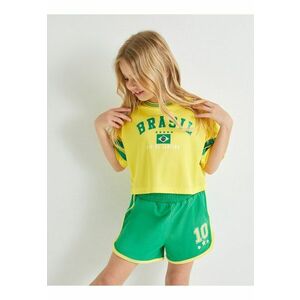 Tricou crop cu imprimeu Brasil imagine