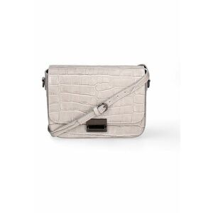 Geanta crossbody din piele cu clapa si aspect de piele de crocodil imagine