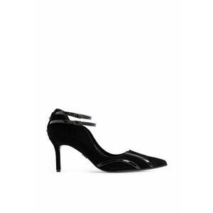 Pantofi dama model 1527 piele velur negru - lac negru imagine