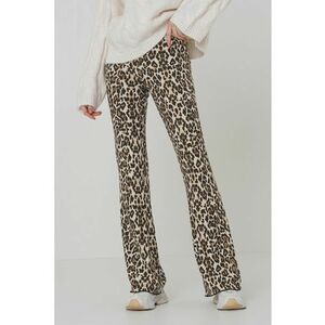 Pantaloni evazati cu model animal print imagine