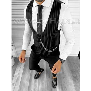 Vesta barbati eleganta slim fit neagra B8095 imagine