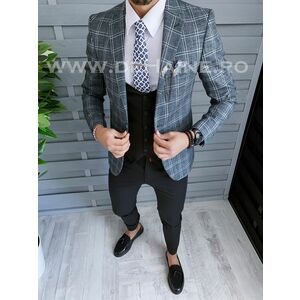 Sacou barbati in carouri slim fit B1485 N2-7 imagine