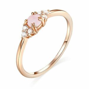 Inel din argint Rose Gold Pink Stone imagine