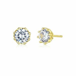 Cercei din argint Clear Classic Studs Golden imagine