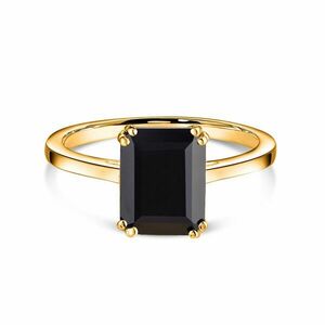 Inel din argint Golden Rectangle Black Tourmaline Elegance imagine