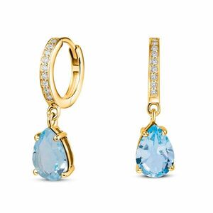 Cercei din argint Golden Elegant Blue Topaz Drop imagine