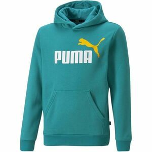 Puma ESS + 2 COL BIG LOGO HOODIE FL B Hanorac de băieți, verde, mărime imagine