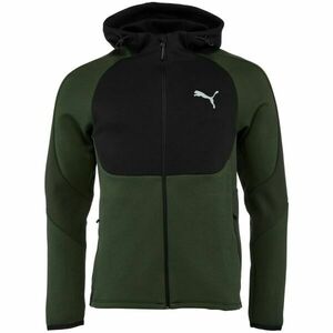 Puma EVOSTRIPE FULL ZIP HOODIE Hanorac pentru bărbați, verde închis, mărime imagine