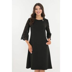 Rochie eleganta neagra cu maneci din dantela imagine