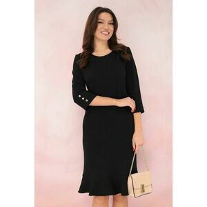 Rochie office uni neagra cu volanas la tiv imagine