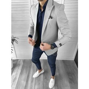 Sacou barbati slim fit gri - vernil 10121 2-4 imagine