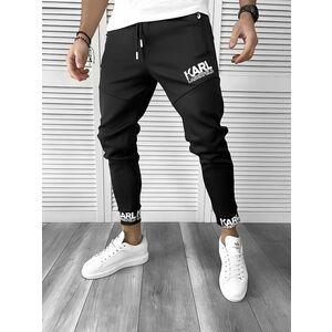 Pantaloni de trening conici negri B9873 P20-2.1 imagine