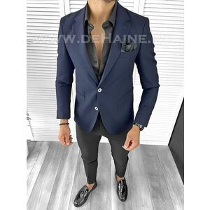 Sacou barbati bleumarin slim fit B8287 16-3.3 imagine