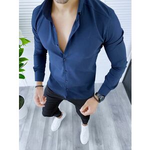 Camasa barbati bleumarin slim fit B5341 W15 imagine