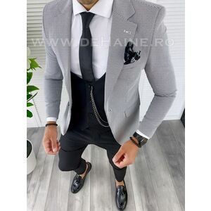 Sacou barbati in carouri slim fit B5017 12-6 imagine