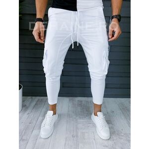 Pantaloni de trening conici albi A8429 P16-1 imagine