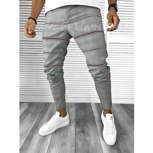 Pantaloni barbati casual regular fit gri A8433 O2-4.2 imagine