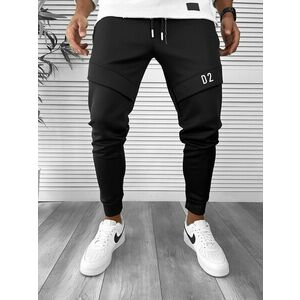 Pantaloni de trening negri conici 12180 P19-3.3 imagine