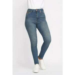 Blugi dama skinny cu aspect decolorat - Dark Blue imagine