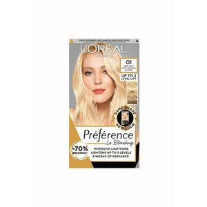 Vopsea de par permanenta cu amoniac Preference Le Blonding 01 Blond Natural Foarte Deschis - 178 ml imagine