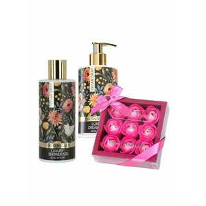 Set cadou Sweetheart's - Sapun Lichid Botanicals 250 ml - Gel de dus Vivian Gray Botanicals - 250 ml - Cutie cu trandafiri sapun imagine