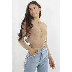 Cardigan crop tricotat cu nasturi imagine