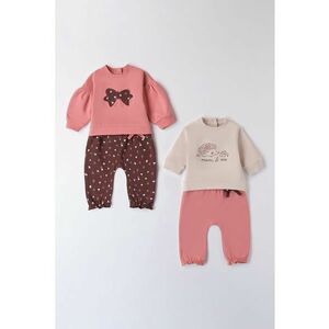 Set de bluza si pantaloni din amestec de bumbac - 4 piese imagine