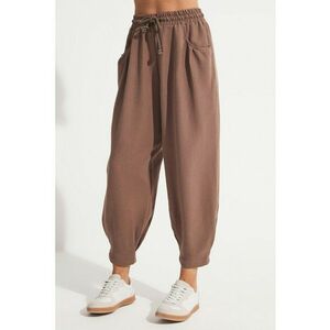 Pantaloni de trening cu talie inalta si ajustabila imagine