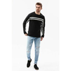 Bluza sport din amestec de bumbac cu decolteu la baza gatului - Alb - Negru - imagine