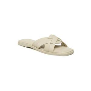 Papuci flip-flop dama - 302221318 - Piele naturala - Ecru imagine