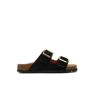 Sandale dama 304141256 - Piele intoarsa - Negru imagine